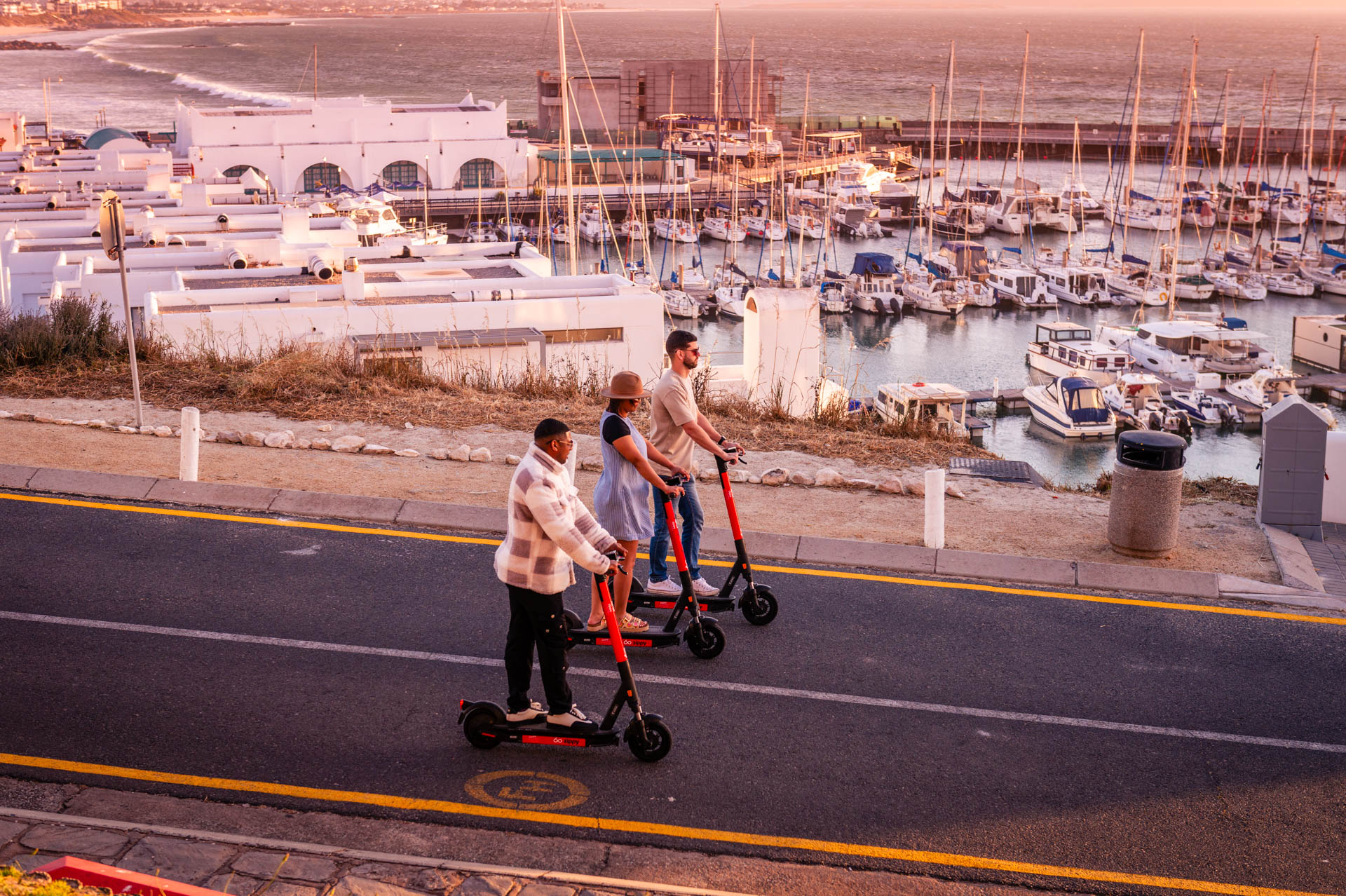 Group of friends with Zippy scooters